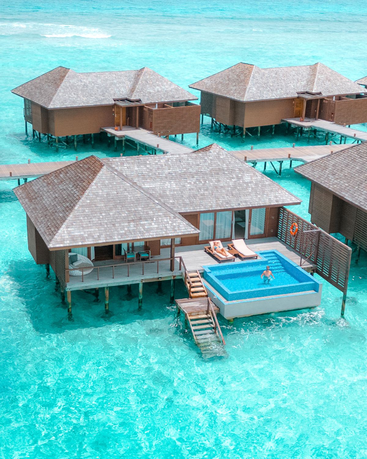 Deluxe water villa with pool